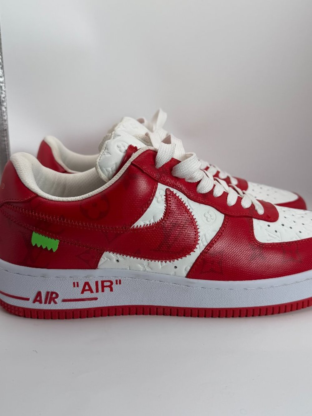 Louis Vuitton x Nike Air Force 1 Low White Red Virgil Abloh DS Size 9 Mens